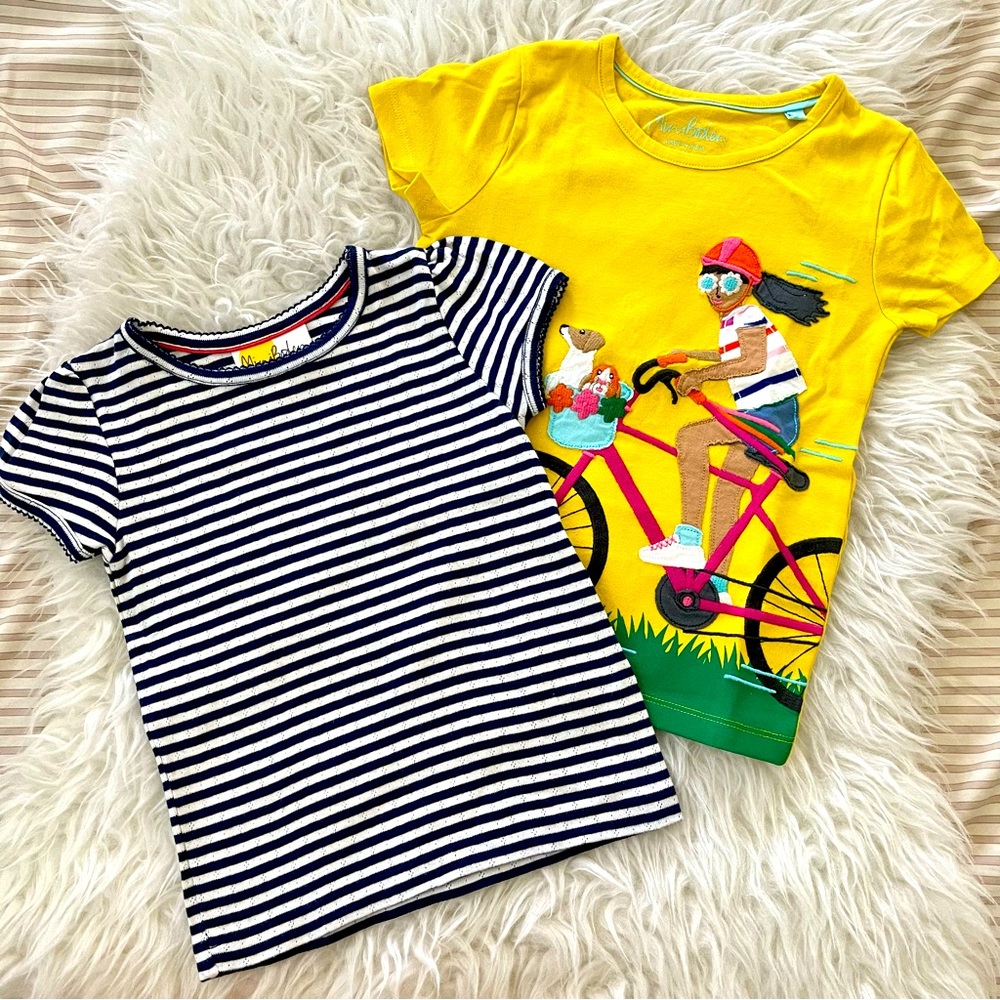 NWOT Mini Boden Bicycle Applique & Pointelle shirt